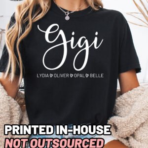 Personalized Gigi Shirt Comfort Colors Custom Grandma Tee - Image 8