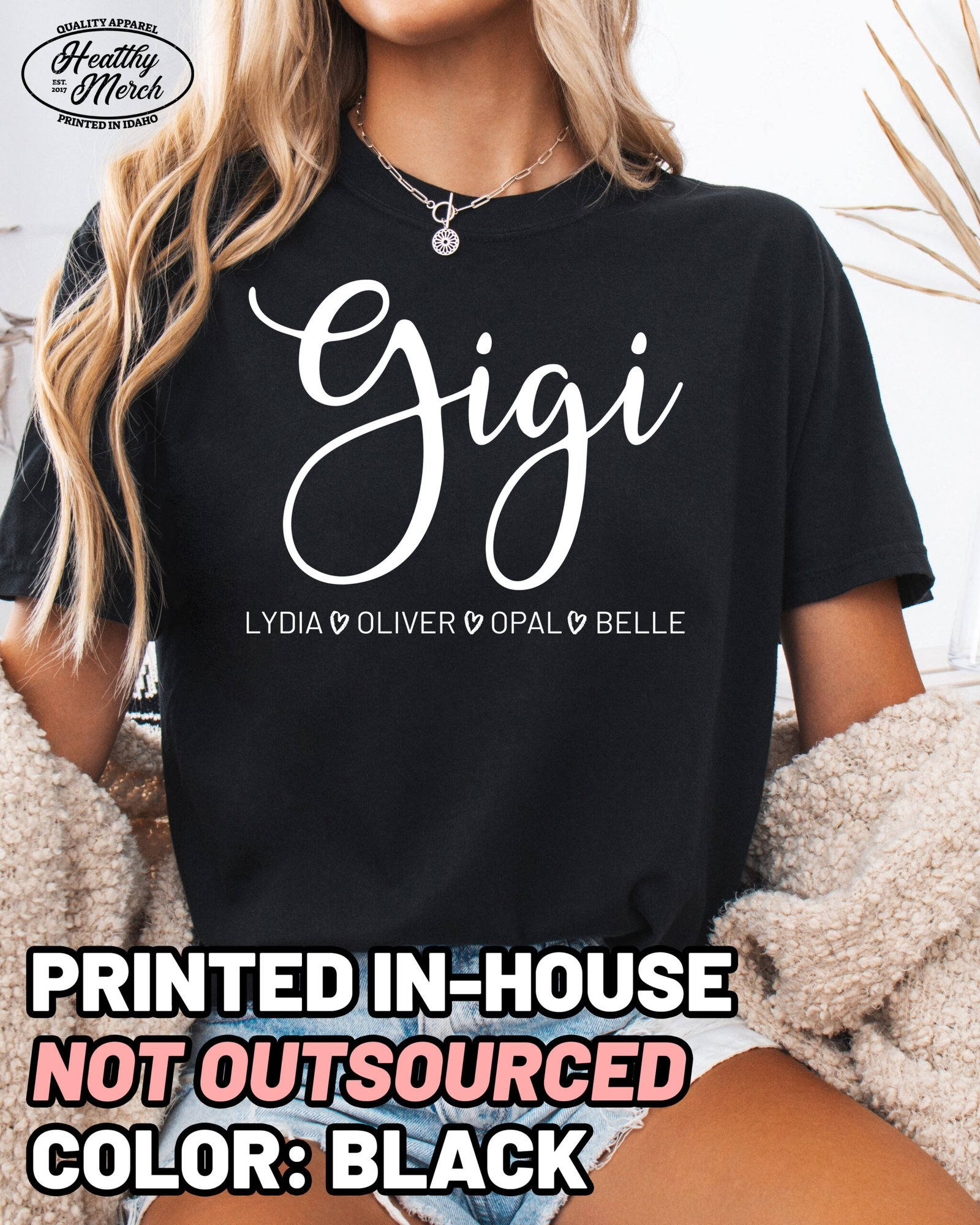 Personalized Gigi Shirt Comfort Colors Custom Grandma Tee - Image 8