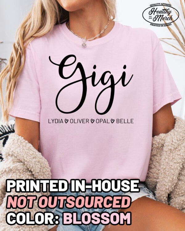 Personalized Gigi Shirt Comfort Colors Custom Grandma Tee