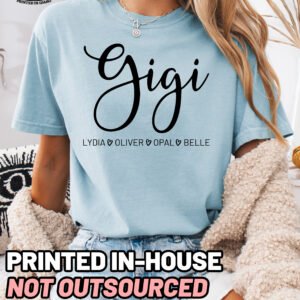 Personalized Gigi Shirt Comfort Colors Custom Grandma Tee - Image 9