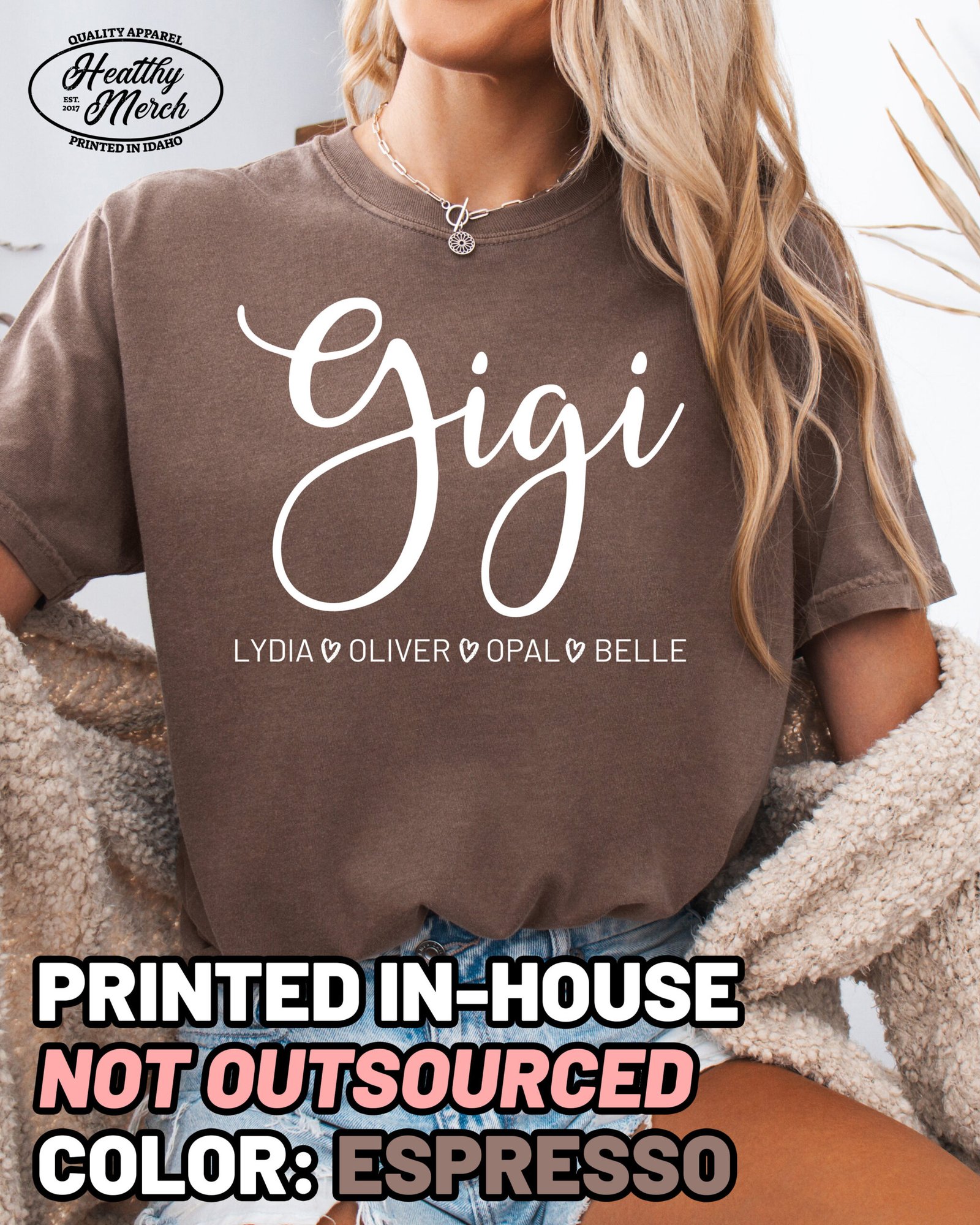 Personalized Gigi Shirt Comfort Colors Custom Grandma Tee - Image 6