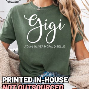 Personalized Gigi Shirt Comfort Colors Custom Grandma Tee - Image 5