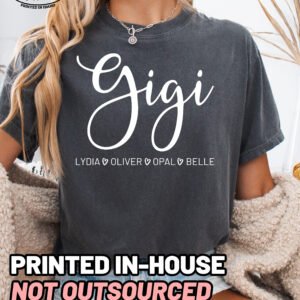 Personalized Gigi Shirt Comfort Colors Custom Grandma Tee