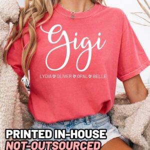 Personalized Gigi Shirt Comfort Colors Custom Grandma Tee - Image 11