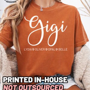 Personalized Gigi Shirt Comfort Colors Custom Grandma Tee - Image 4