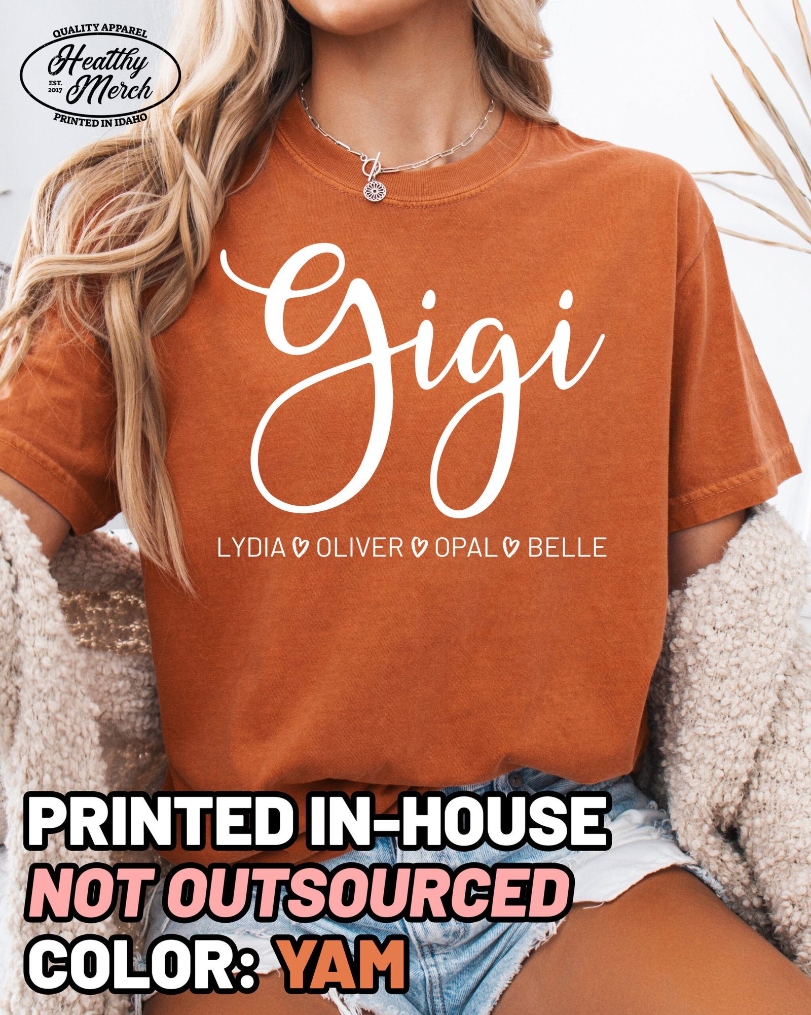 Personalized Gigi Shirt Comfort Colors Custom Grandma Tee - Image 4