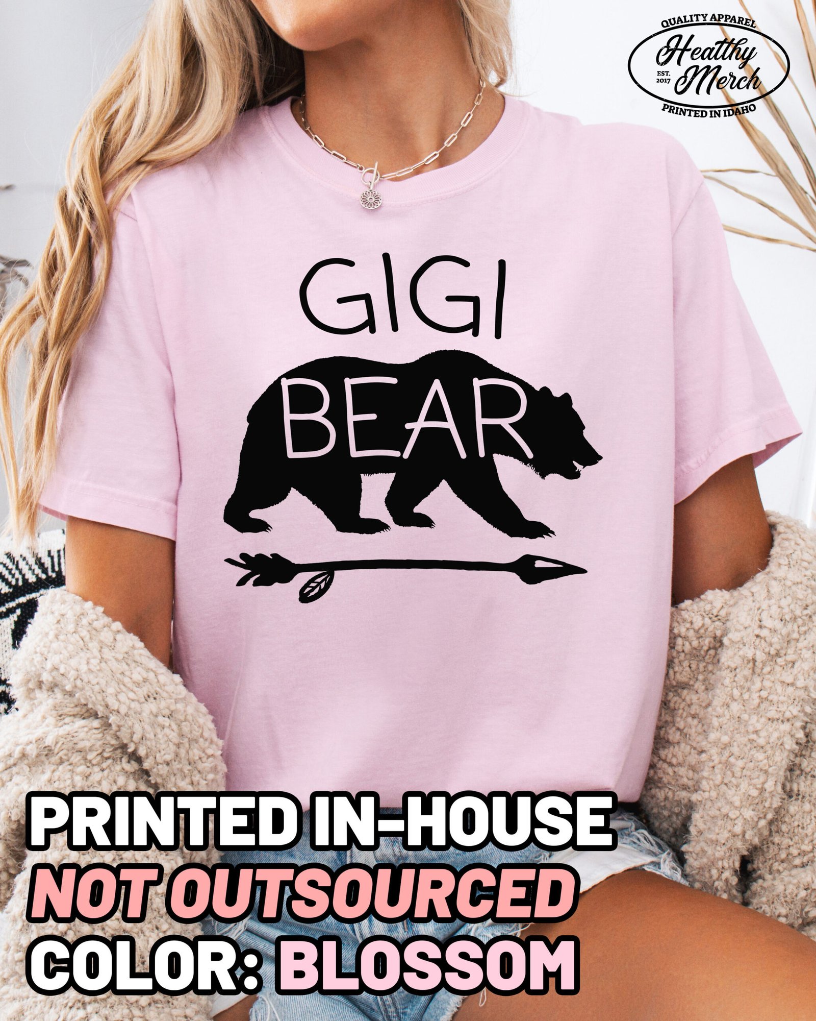 Gigi Bear Shirt Comfort Colors Grandma Tee - Image 5