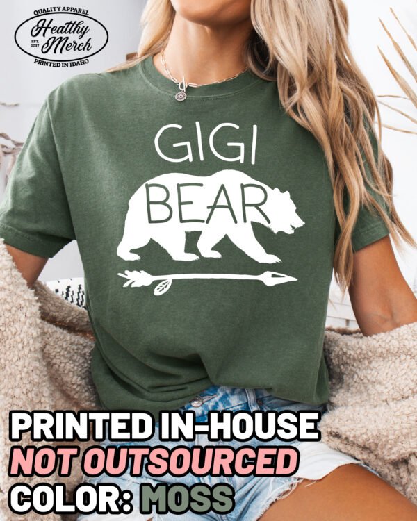 Gigi Bear Shirt Comfort Colors Grandma Tee