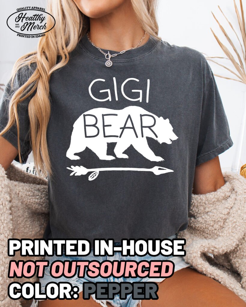 Gigi Bear Shirt Comfort Colors Grandma Tee
