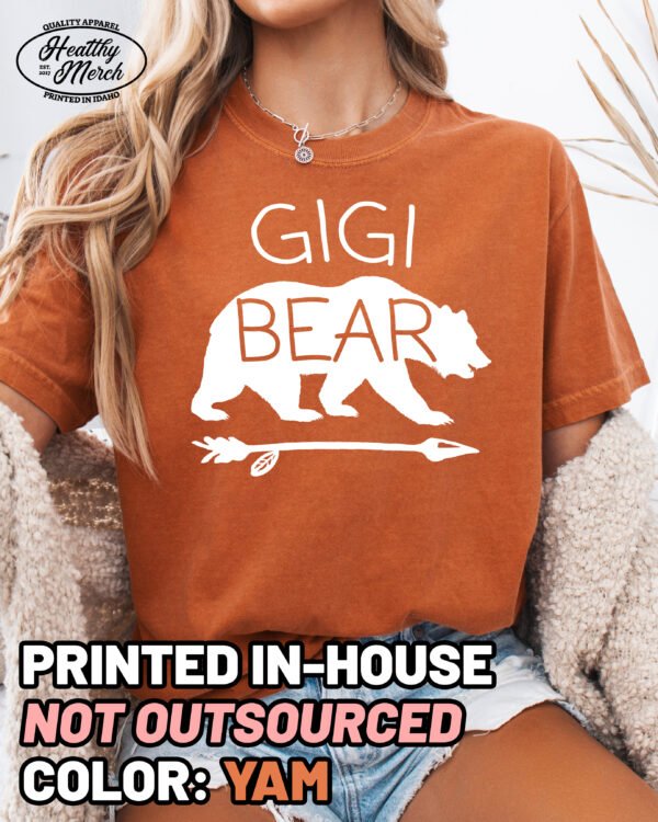 Gigi Bear Shirt Comfort Colors Grandma Tee