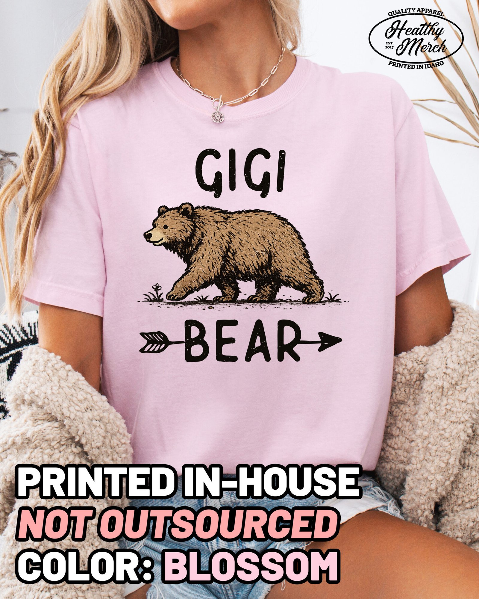 Gigi Bear Graphic Shirt Comfort Colors Grandma Tee - Image 10