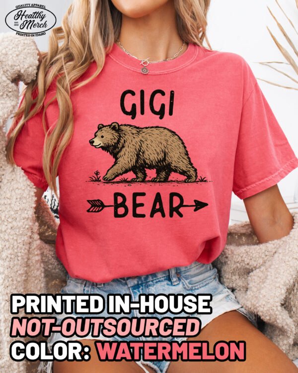 Gigi Bear Graphic Shirt Comfort Colors Grandma Tee