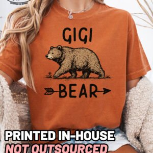 Gigi Bear Graphic Shirt Comfort Colors Grandma Tee
