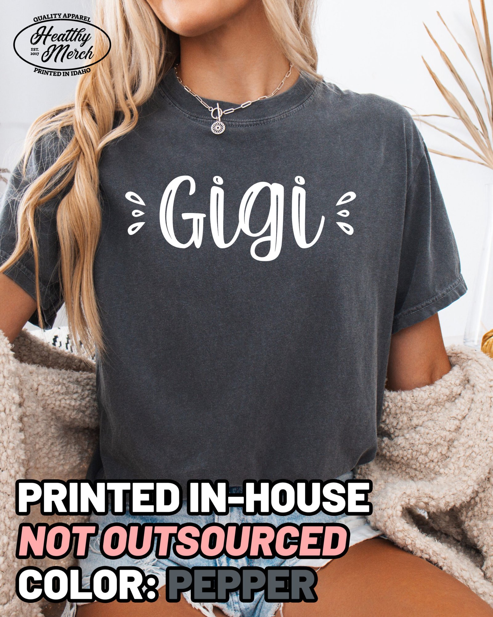 Cute Gigi Shirt Comfort Colors Grandma Tee - Image 1