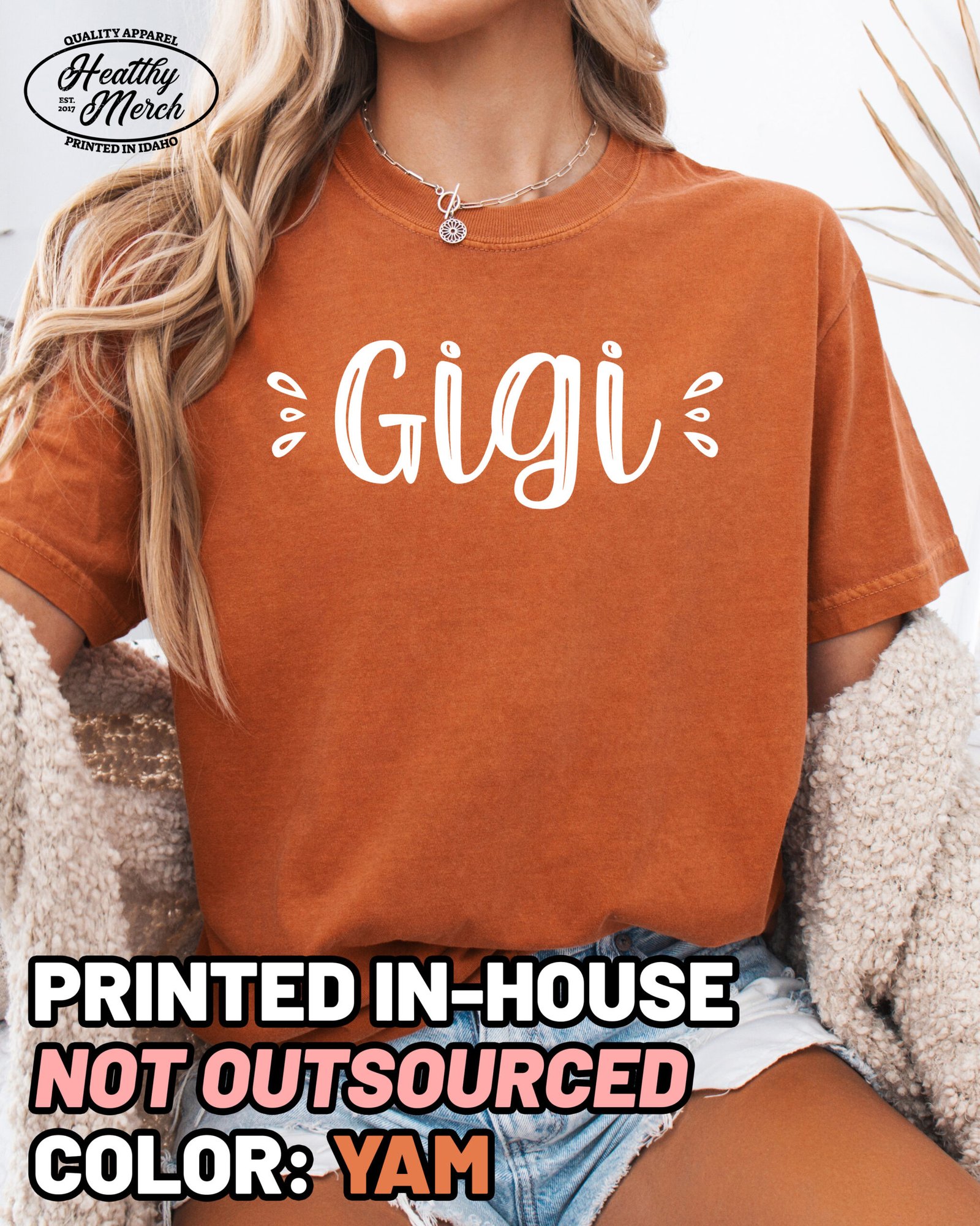 Cute Gigi Shirt Comfort Colors Grandma Tee - Image 8