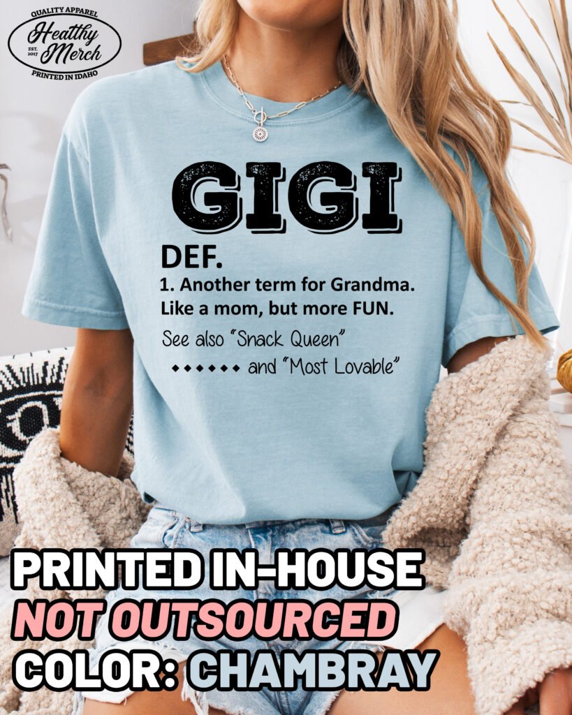 Gigi Definition Shirt Comfort Colors Grandma Tee