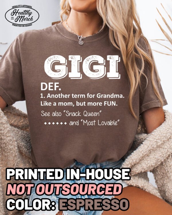 Gigi Definition Shirt Comfort Colors Grandma Tee