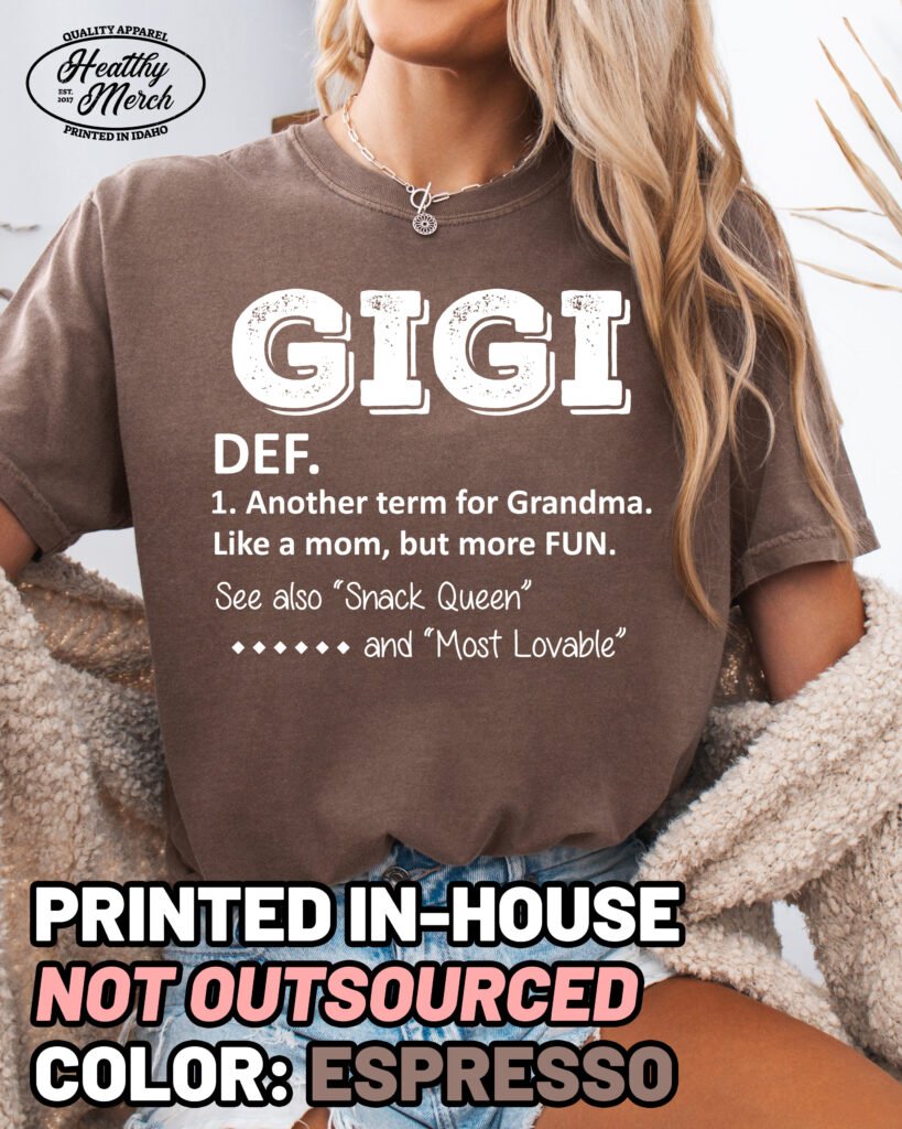 Gigi Definition Shirt Comfort Colors Grandma Tee