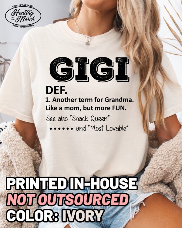 Gigi Definition Shirt Comfort Colors Grandma Tee