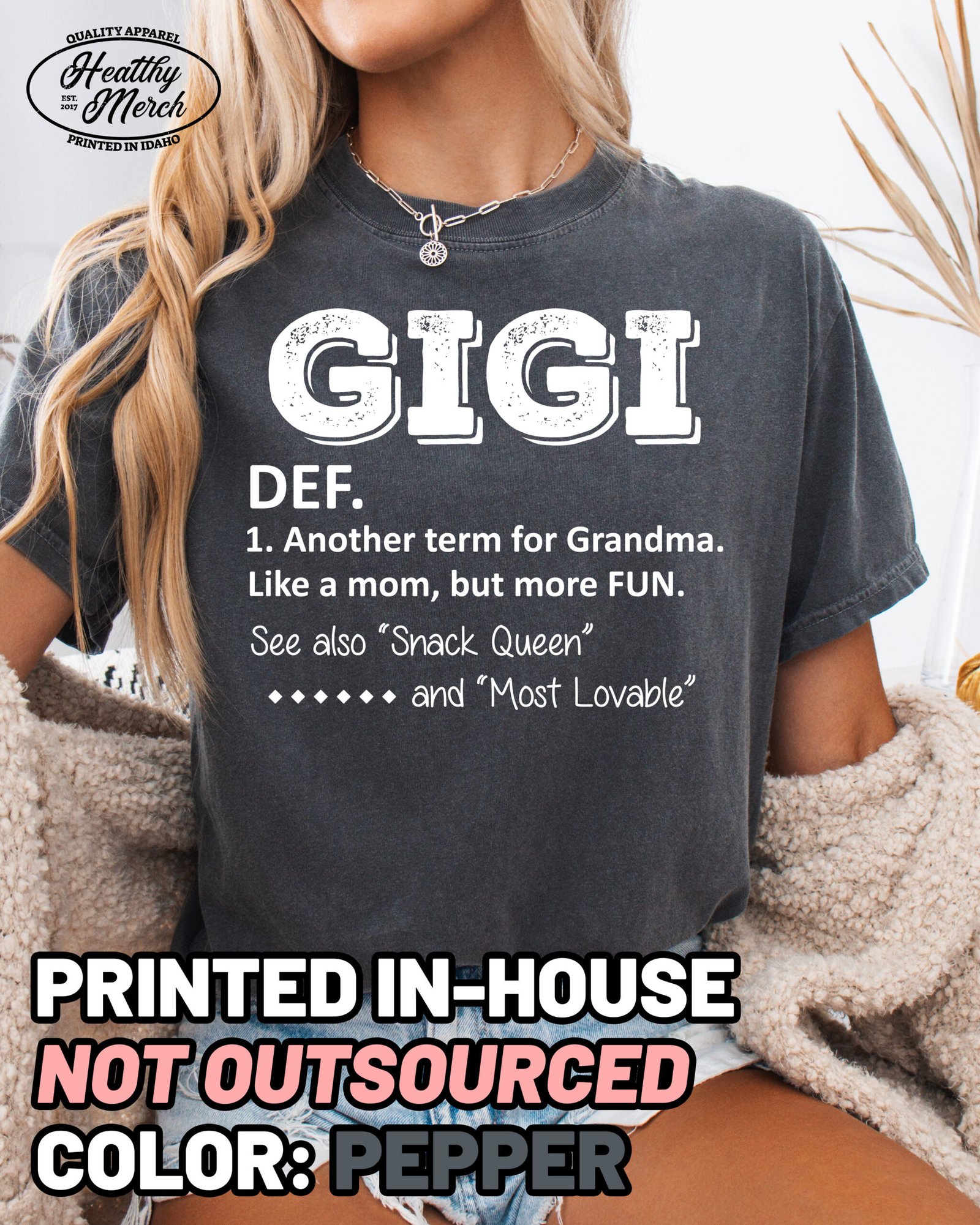 Gigi Definition Shirt Comfort Colors Grandma Tee - Image 1