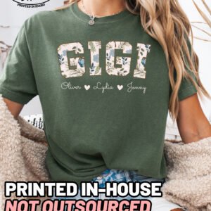 Personalized Floral Gigi Shirt Comfort Colors Custom Grandma Tee - Image 11