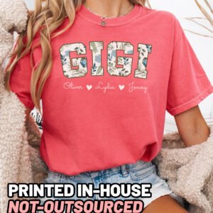 Personalized Floral Gigi Shirt Comfort Colors Custom Grandma Tee - Image 5