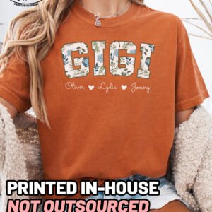 Personalized Floral Gigi Shirt Comfort Colors Custom Grandma Tee - Image 4