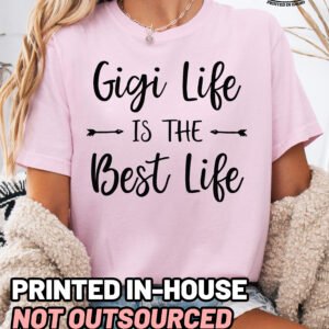 Gigi Life is the Best Life Shirt Comfort Colors Grandma Tee - Image 5
