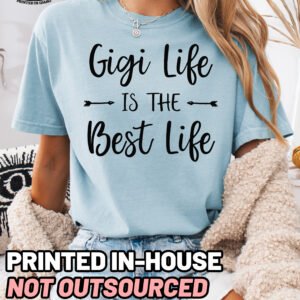 Gigi Life is the Best Life Shirt Comfort Colors Grandma Tee - Image 4