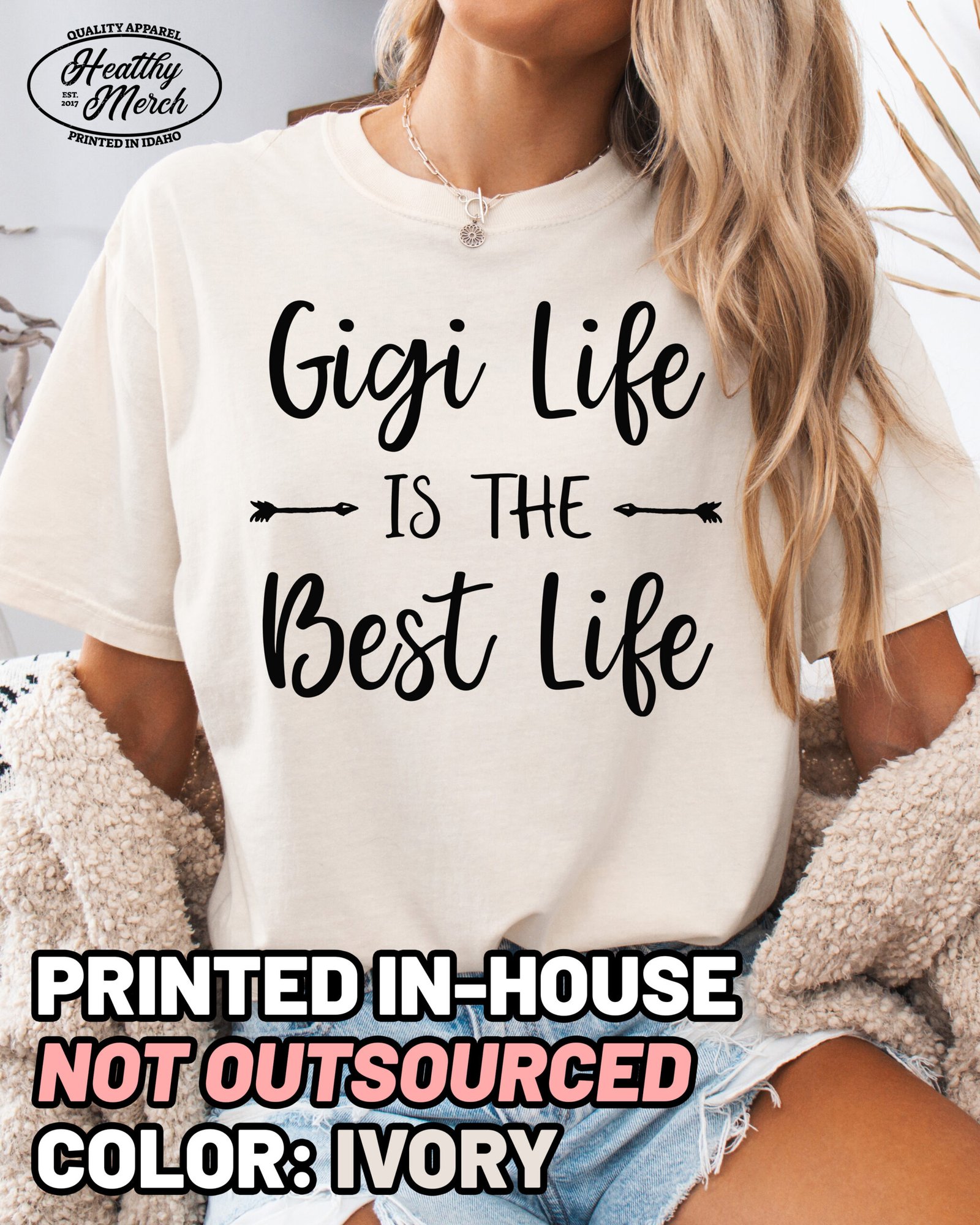 Gigi Life is the Best Life Shirt Comfort Colors Grandma Tee - Image 10