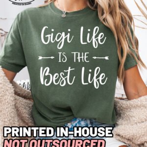 Gigi Life is the Best Life Shirt Comfort Colors Grandma Tee - Image 8