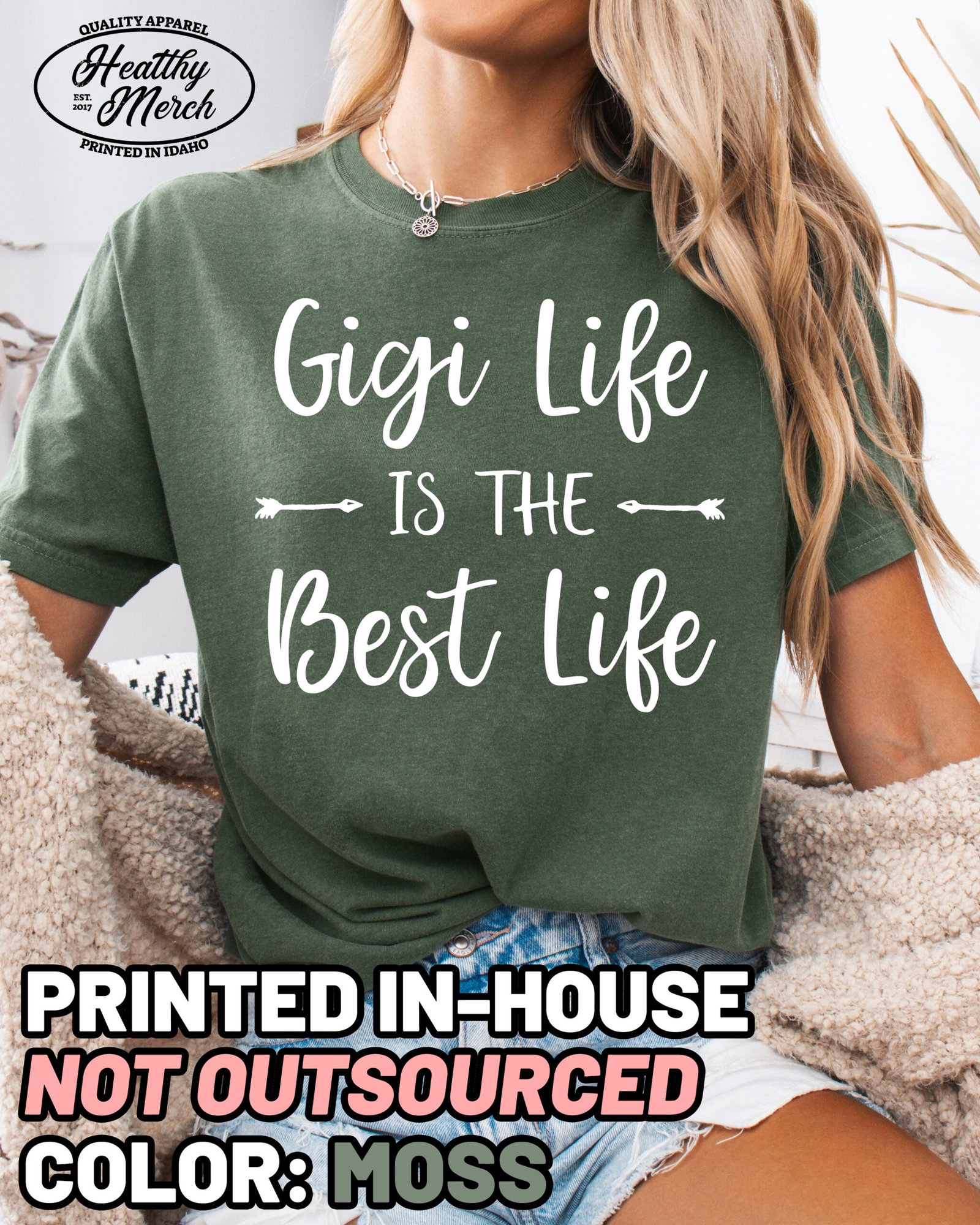Gigi Life is the Best Life Shirt Comfort Colors Grandma Tee - Image 8