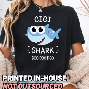 Gigi Shark Shirt Comfort Colors Grandma Tee - Image 9