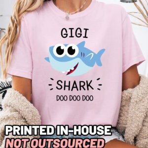 Gigi Shark Shirt Comfort Colors Grandma Tee - Image 11