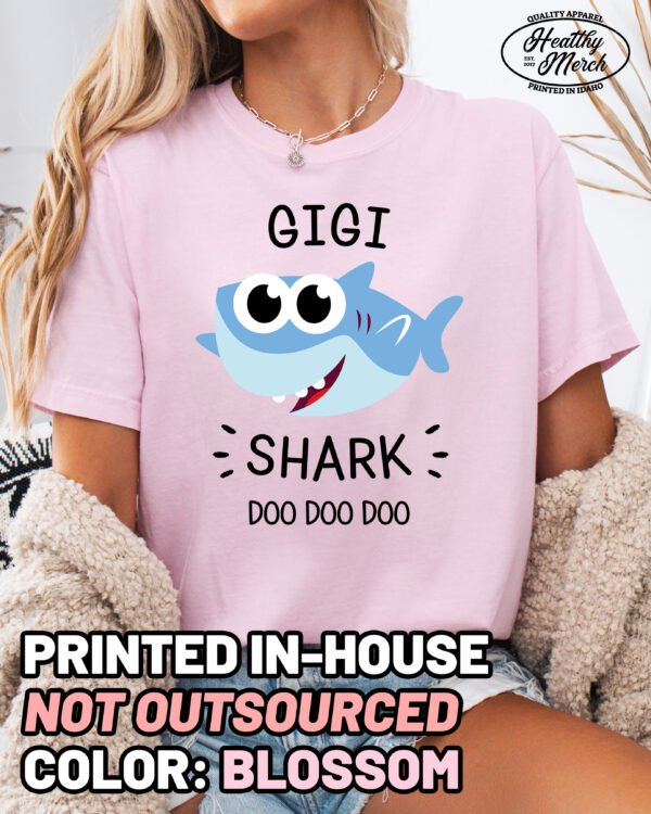 Gigi Shark Shirt Comfort Colors Grandma Tee