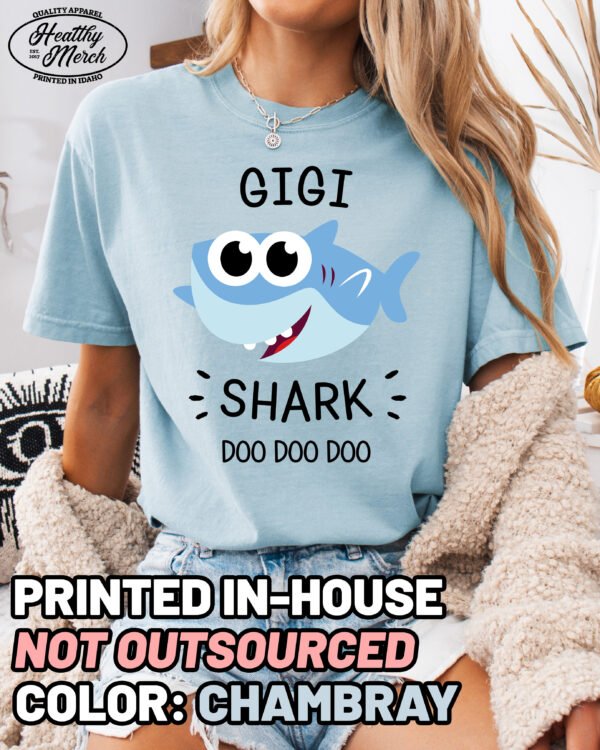 Gigi Shark Shirt Comfort Colors Grandma Tee