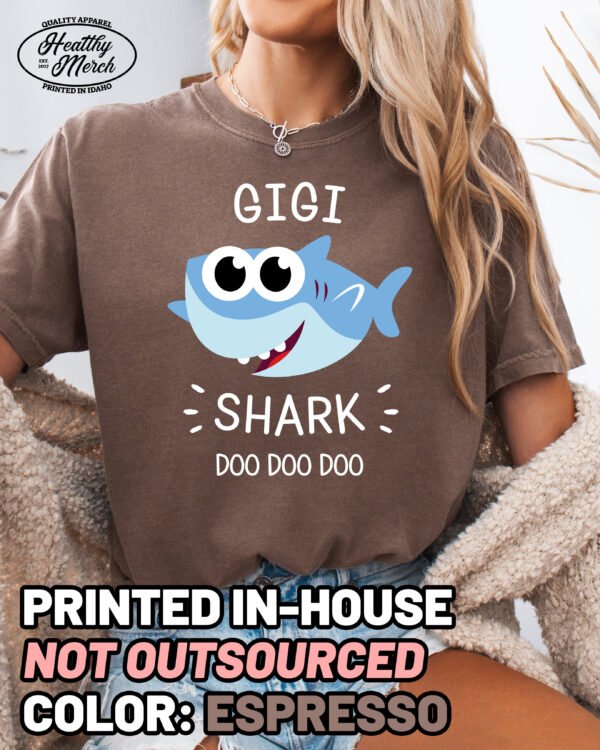 Gigi Shark Shirt Comfort Colors Grandma Tee