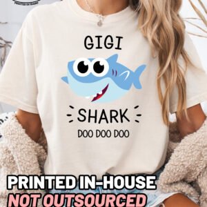 Gigi Shark Shirt Comfort Colors Grandma Tee - Image 8