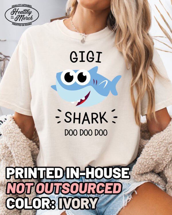 Gigi Shark Shirt Comfort Colors Grandma Tee