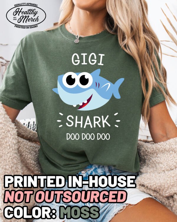 Gigi Shark Shirt Comfort Colors Grandma Tee
