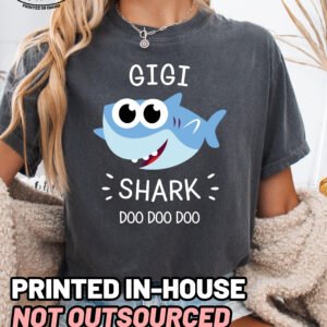 Gigi Shark Shirt Comfort Colors Grandma Tee