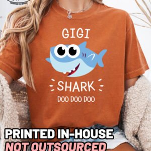 Gigi Shark Shirt Comfort Colors Grandma Tee - Image 5