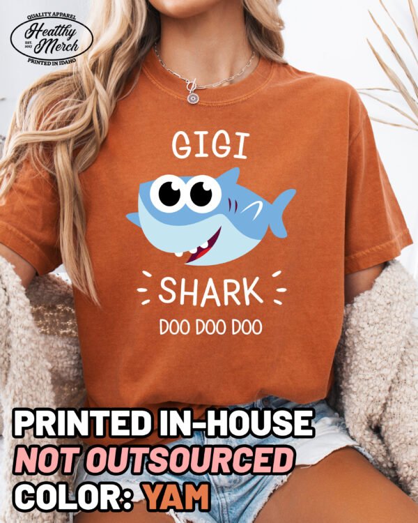 Gigi Shark Shirt Comfort Colors Grandma Tee