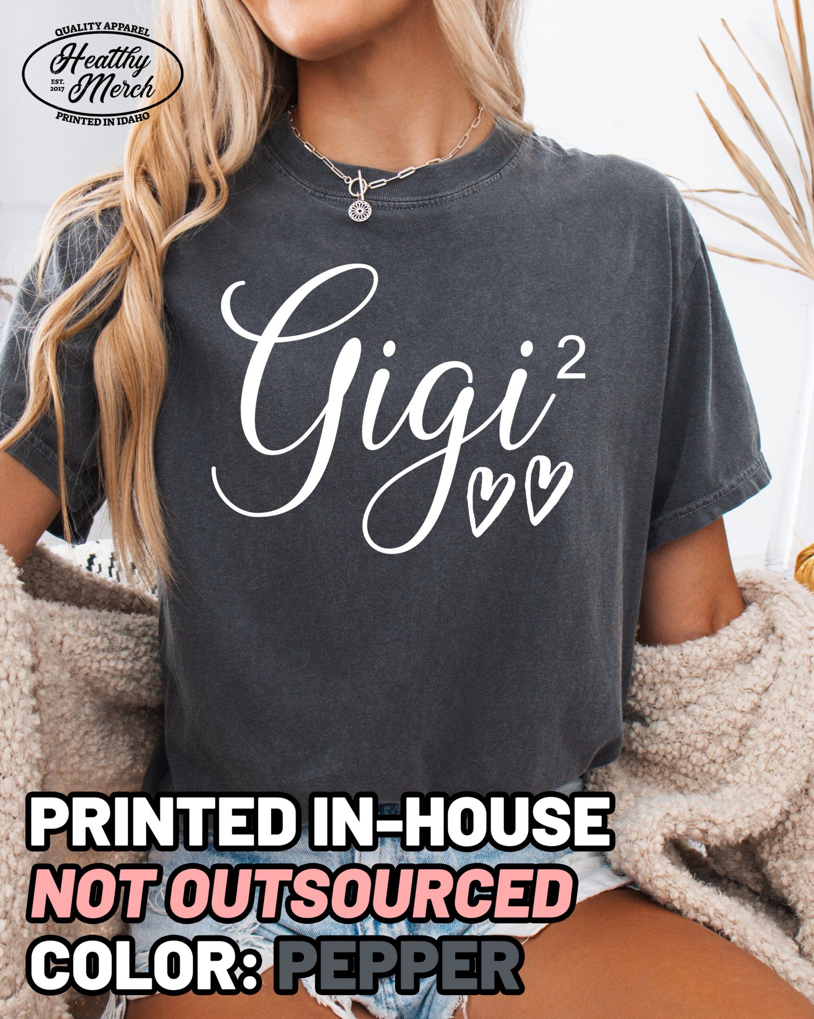 Gigi Squared Shirt Comfort Colors Custom Personalized Grandma Tee - Image 5