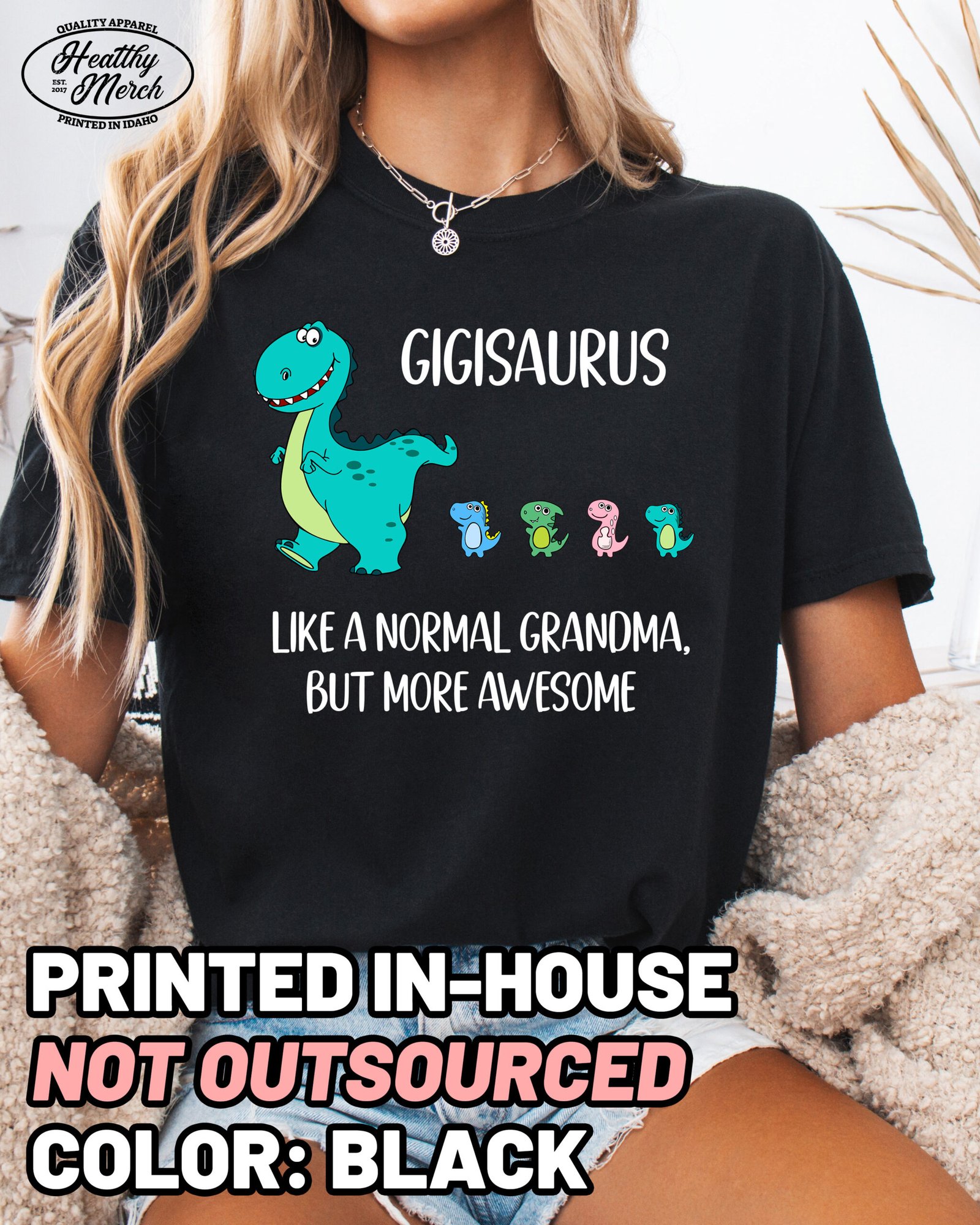 Custom Gigisaurus Followers Shirt Comfort Colors Gigi Grandma Tee - Image 11