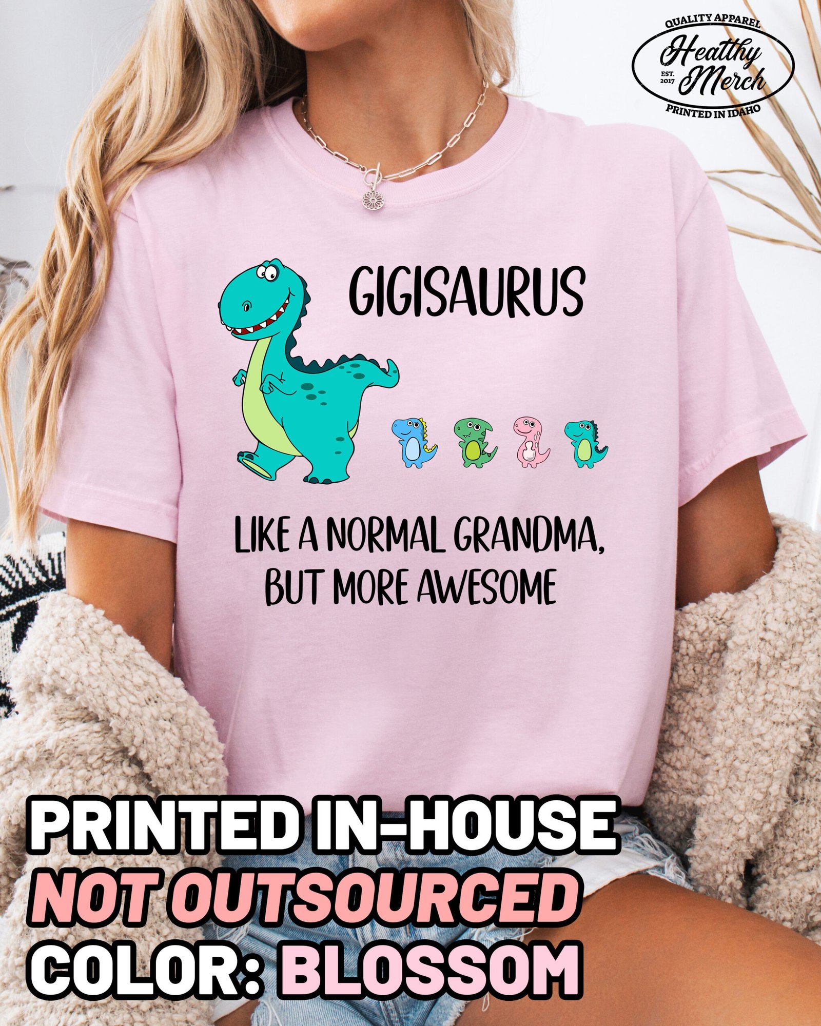 Custom Gigisaurus Followers Shirt Comfort Colors Gigi Grandma Tee - Image 5