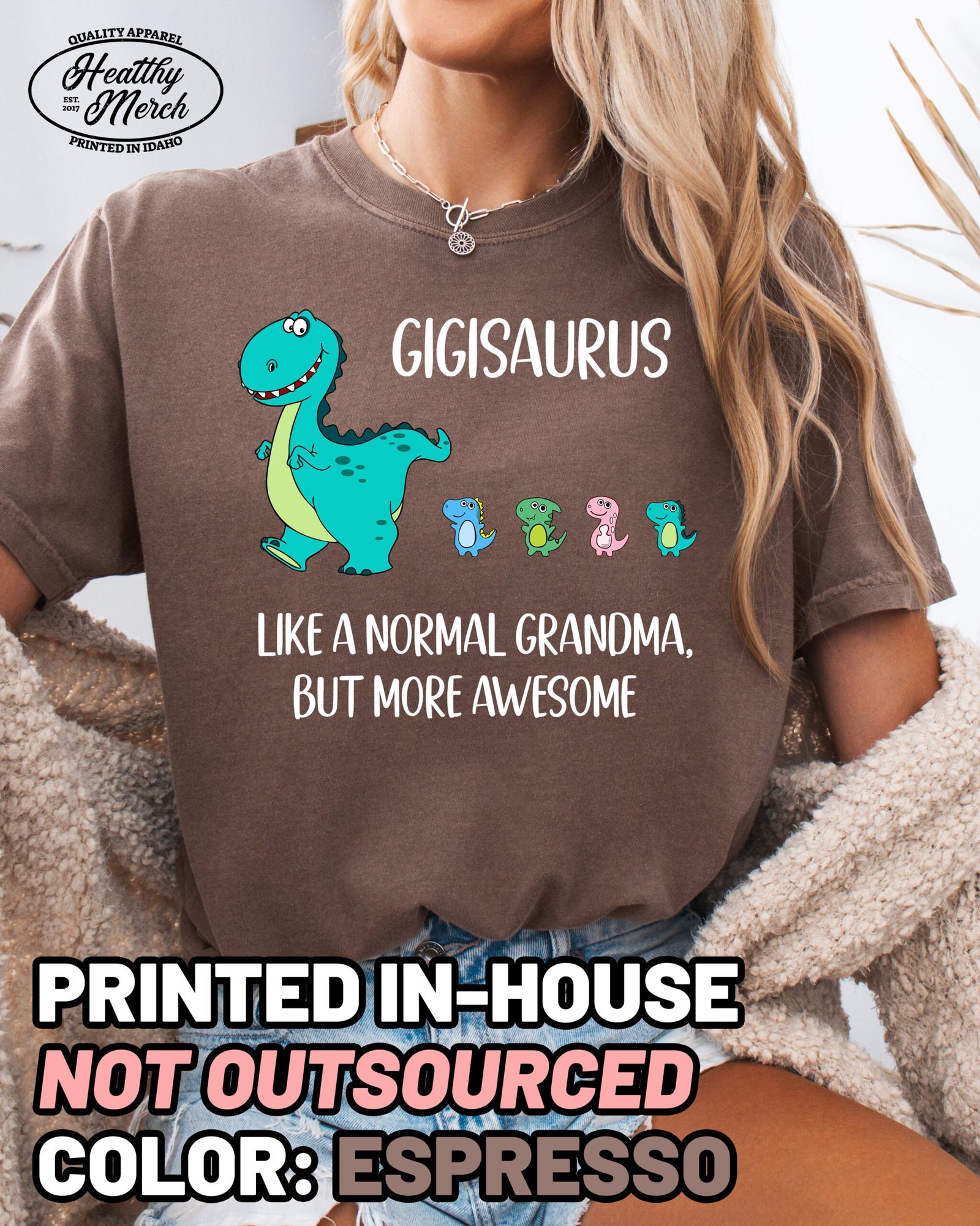 Custom Gigisaurus Followers Shirt Comfort Colors Gigi Grandma Tee - Image 9