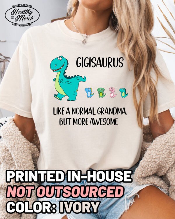 Custom Gigisaurus Followers Shirt Comfort Colors Gigi Grandma Tee