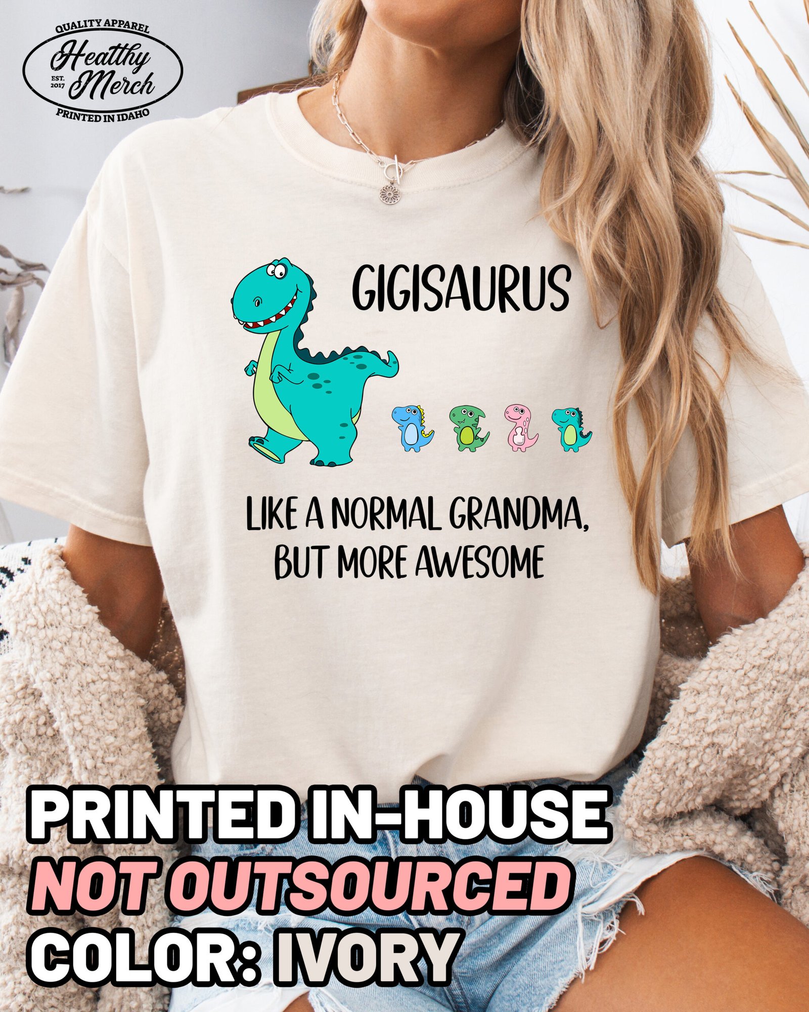 Custom Gigisaurus Followers Shirt Comfort Colors Gigi Grandma Tee - Image 10