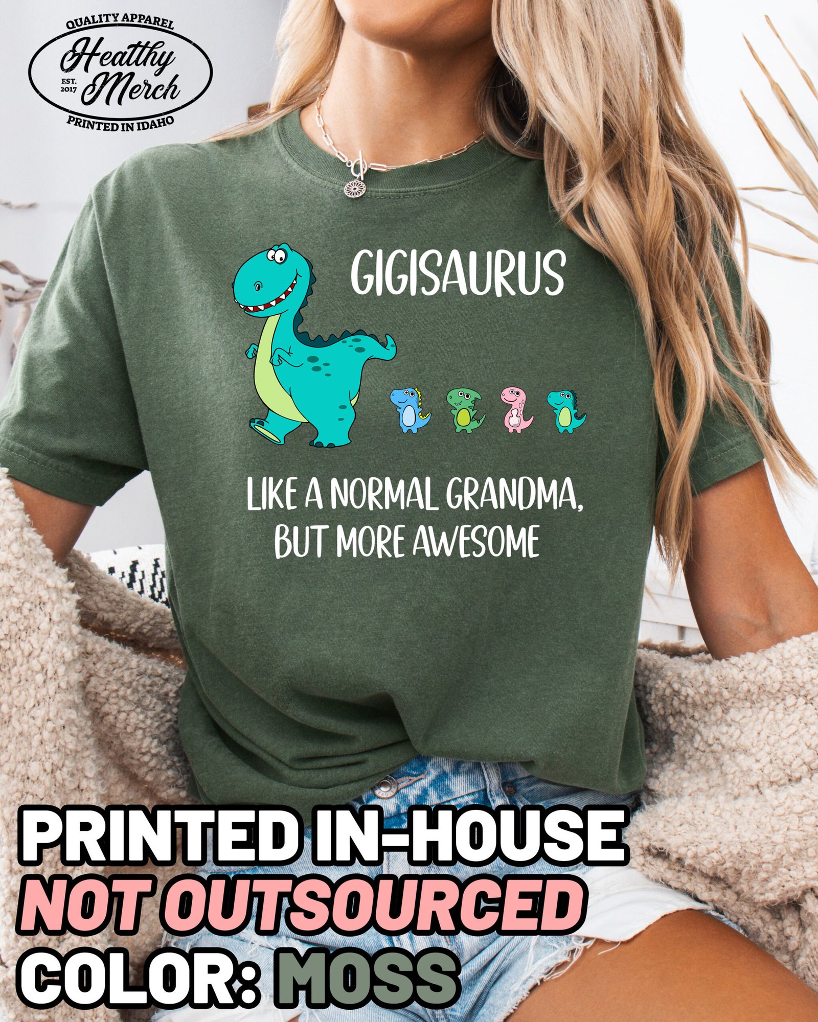 Custom Gigisaurus Followers Shirt Comfort Colors Gigi Grandma Tee - Image 8